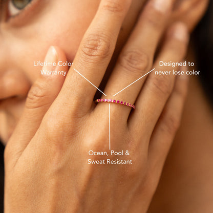 Bordeaux Thin Ring water and sweat resistant
