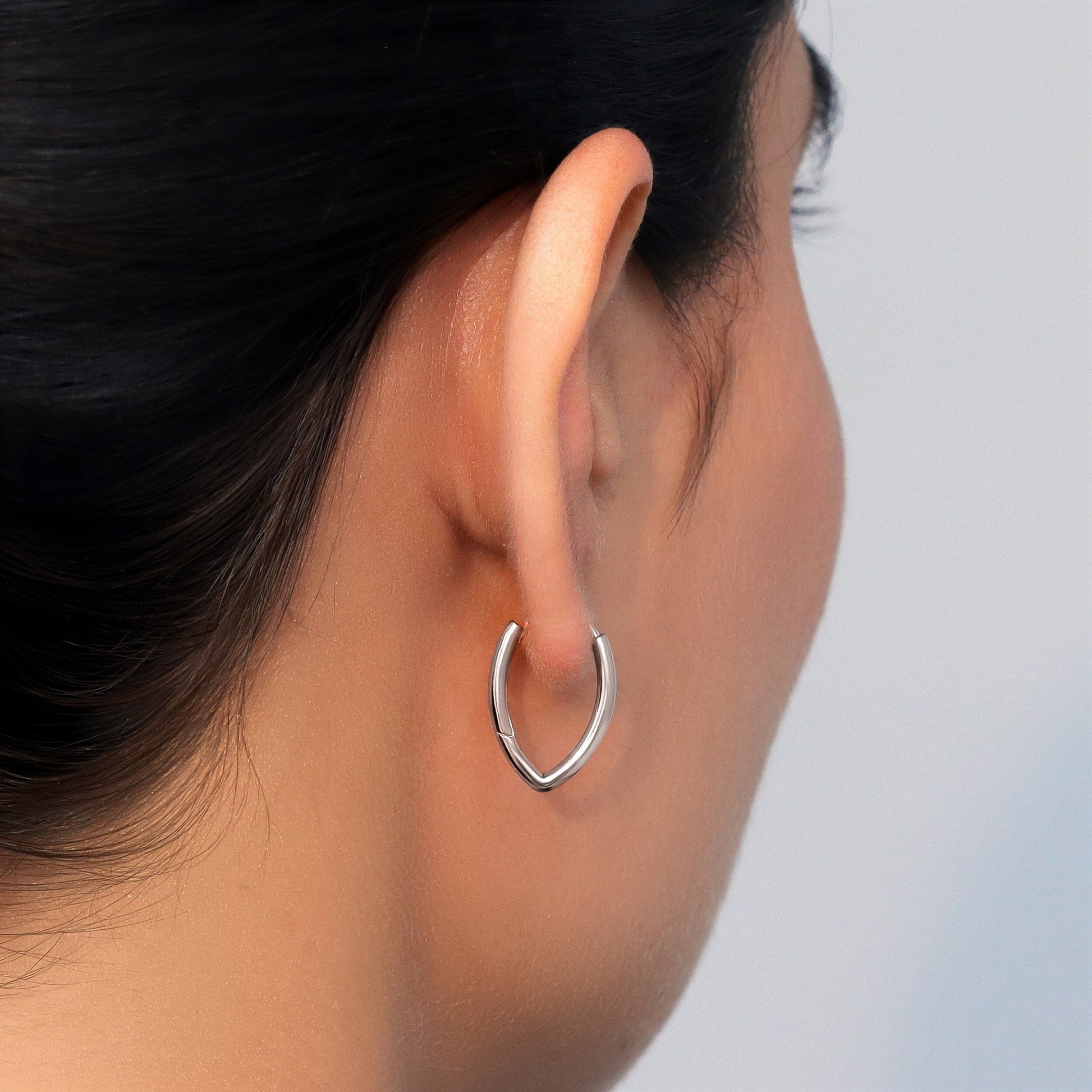 Labradorite Earrings - Circle Hoops - circle-hoops-pom-back-plainSIL