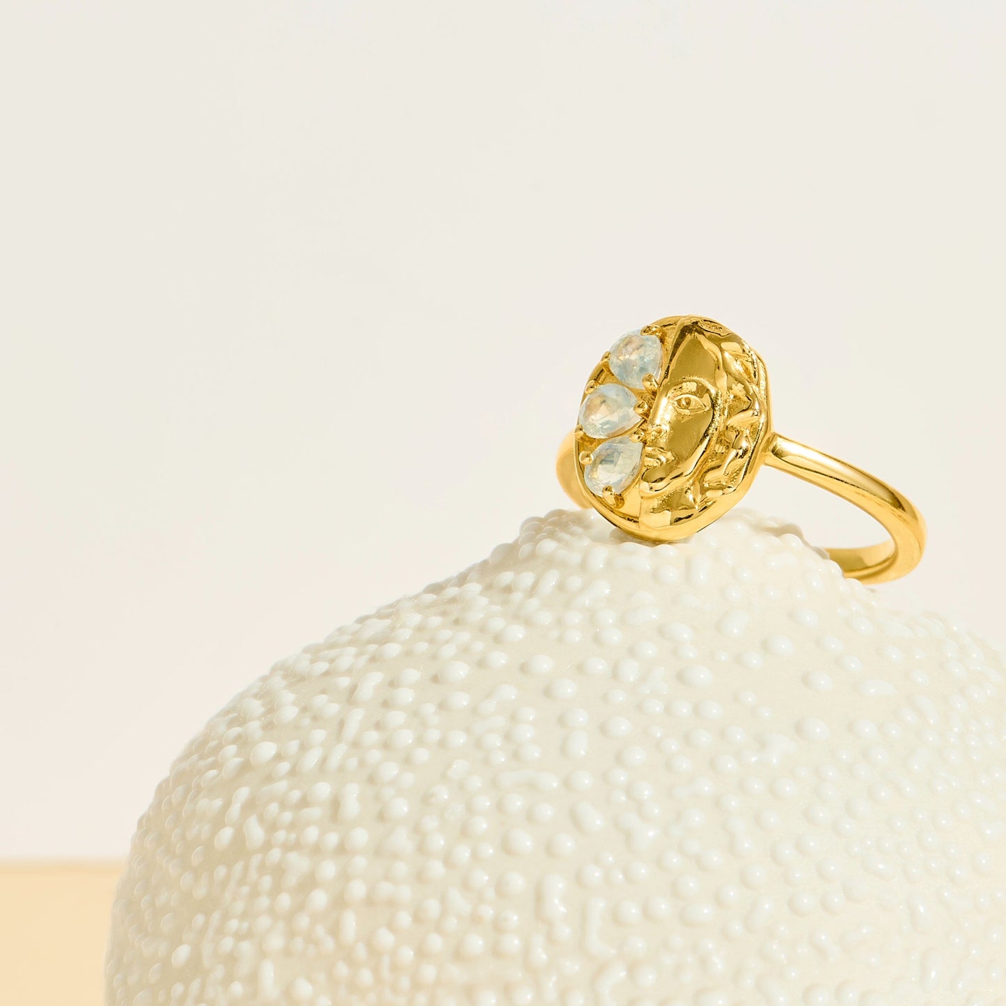 Moonstone Ring - Goddess - detail crop