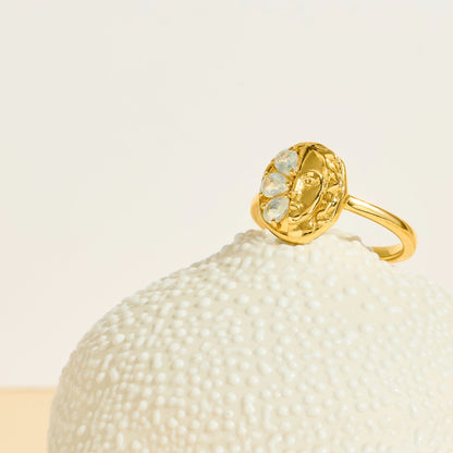 Moonstone Ring - Goddess - detail crop