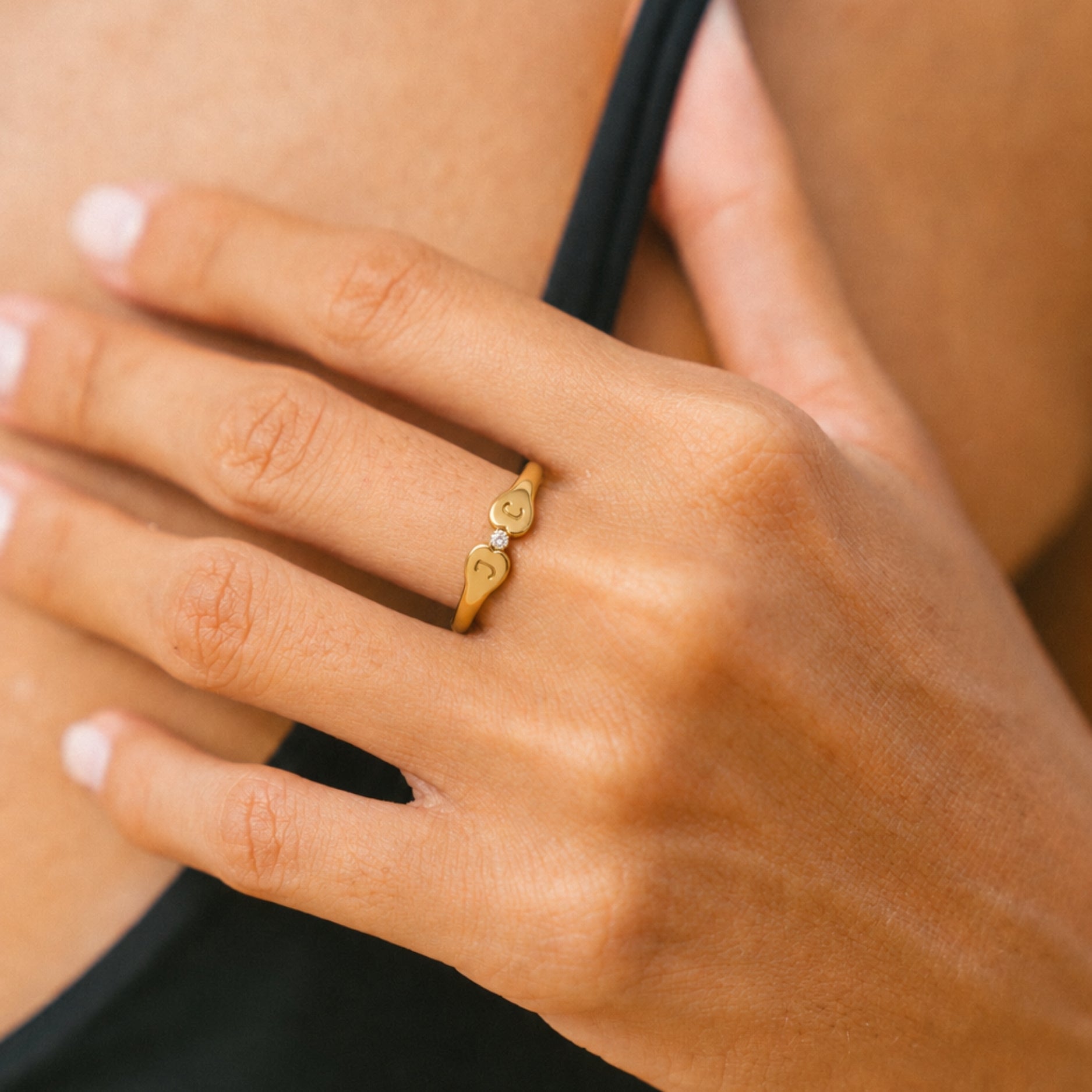 Two-Initial Crystal Ring - crystal-duo-initial-ring