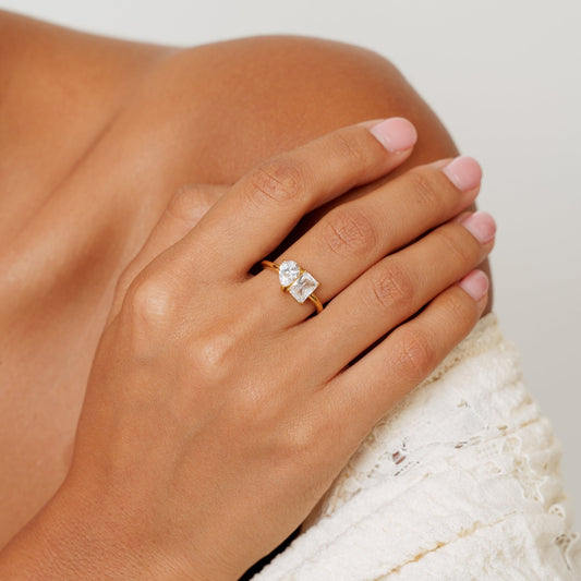 Toi et Moi Birthstone Ring - custom-birthstone-ring