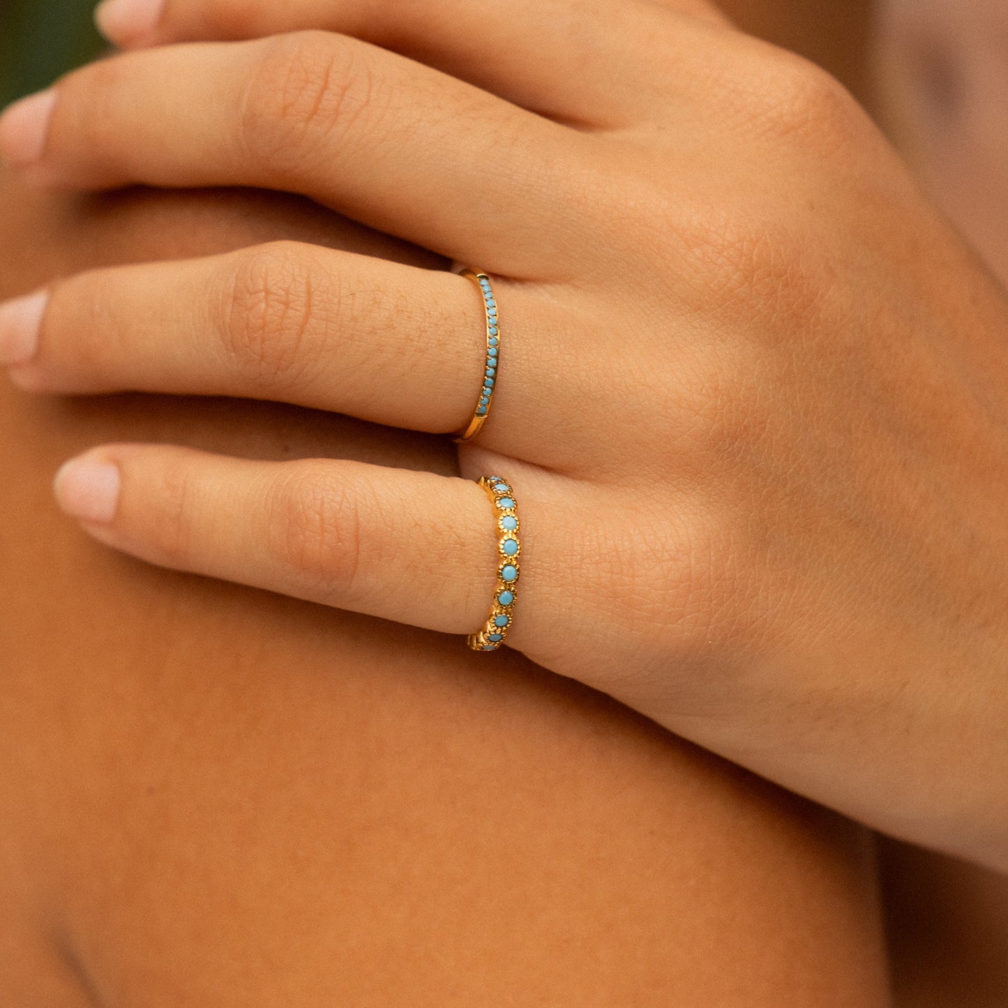 Azure Ring - dainty stack