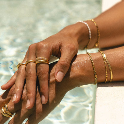 "Day & Night" Ring Set - duo-stacking-ring