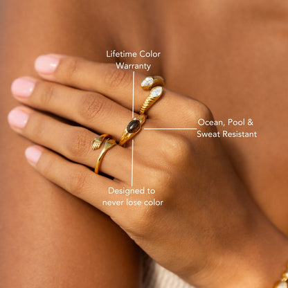 Tiger Eye Ring - earth-tone-gold-ring