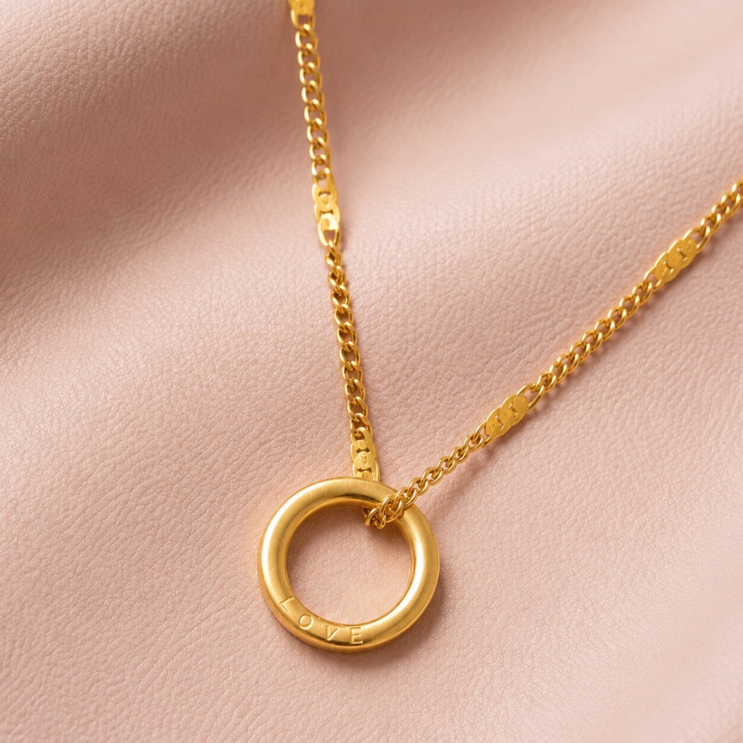 Engravable Ring Necklace - engraved-circle-necklace