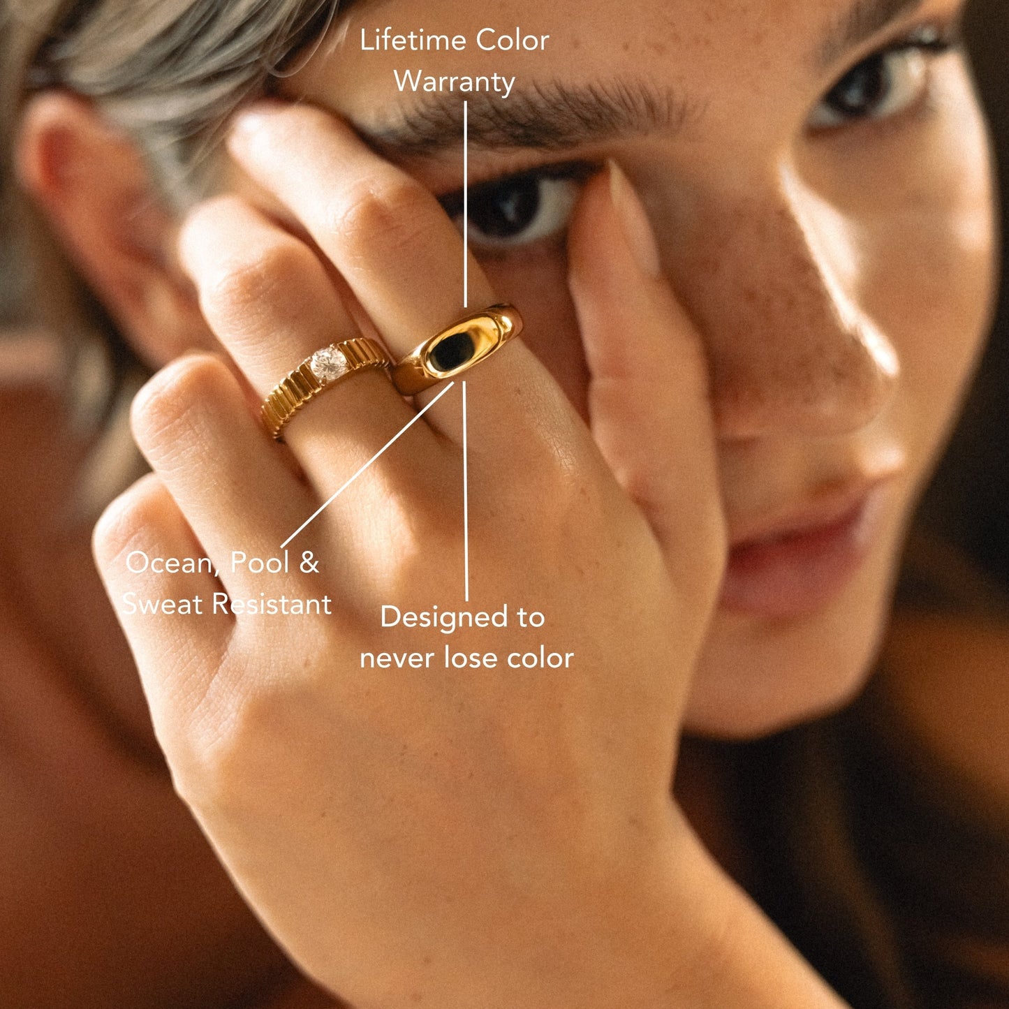Everyday Signet Ring water and sweat resistant