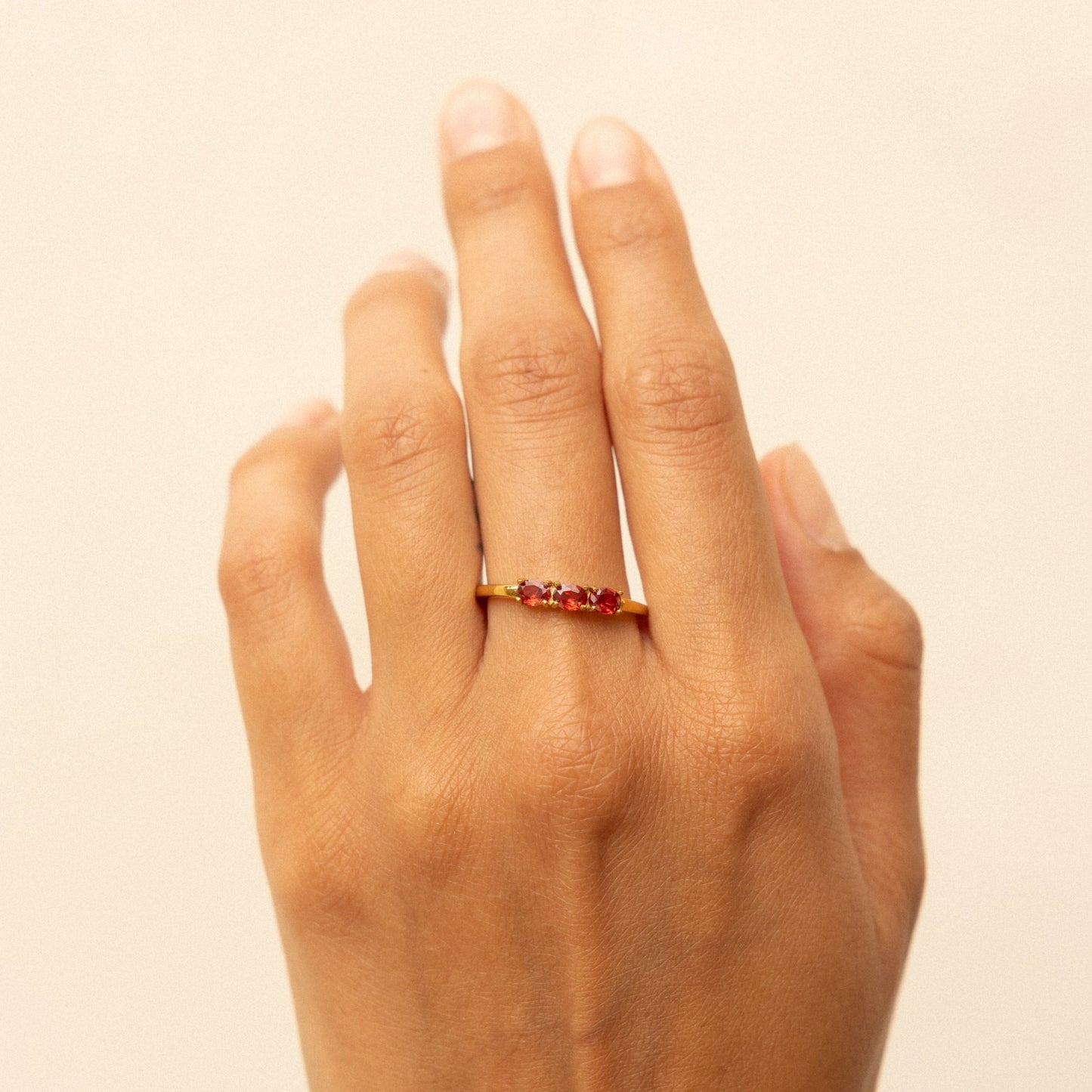 Raspberry Ring - garnet-tone-ring