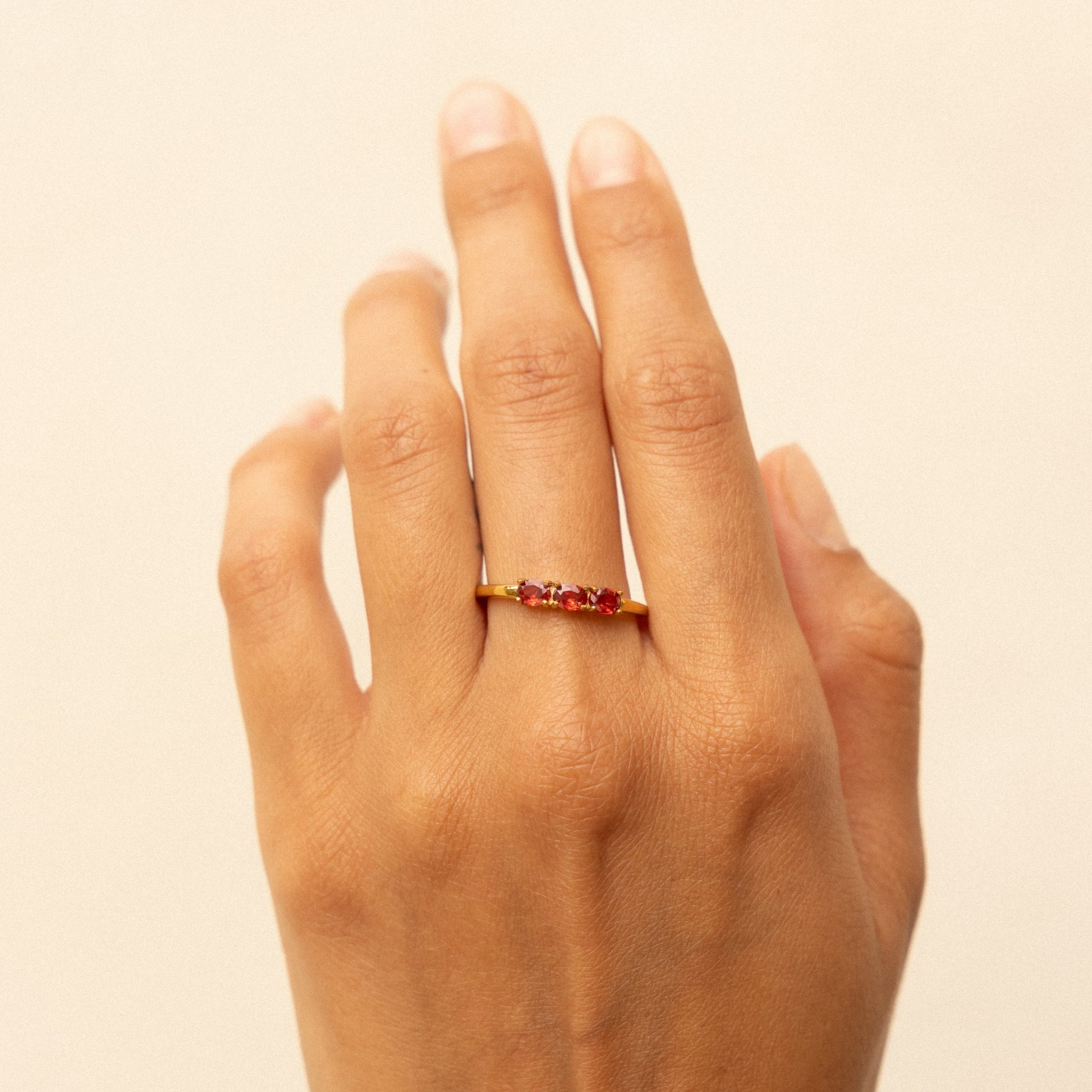 Raspberry Ring - garnet-tone-ring