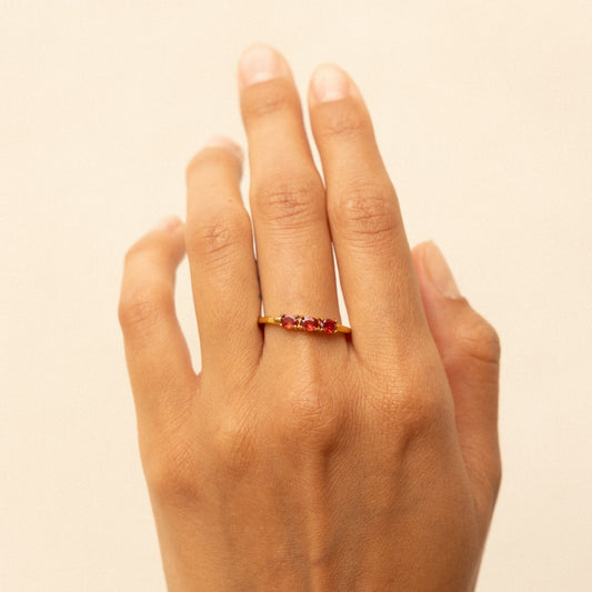 Raspberry Ring - garnet-tone-ring
