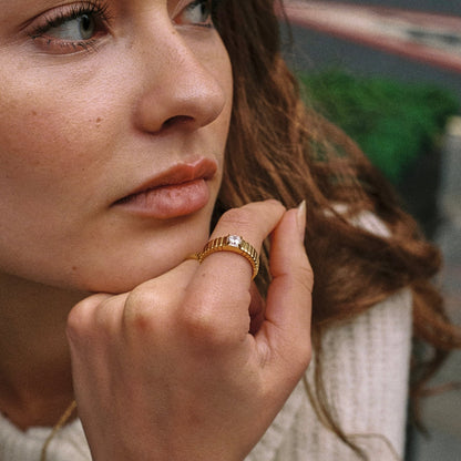 Aspen Statement Ring - gold aspen ring worn