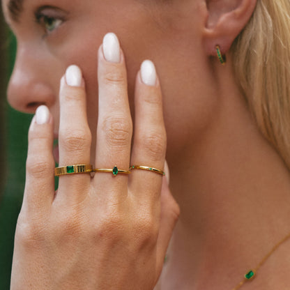 Chunky Emerald Ring - gold-emerald-ring