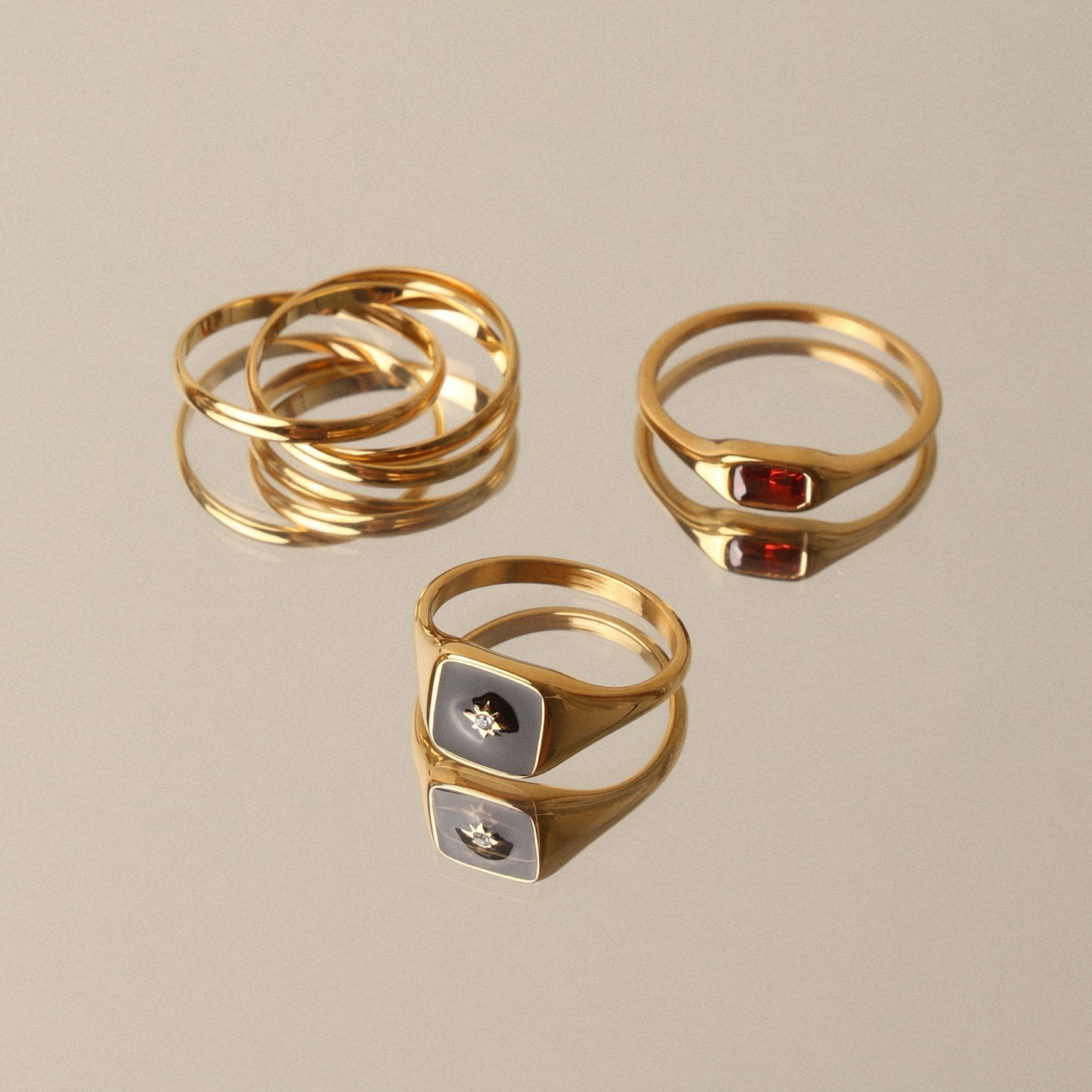 Sundrop Ring - gold-red-ring
