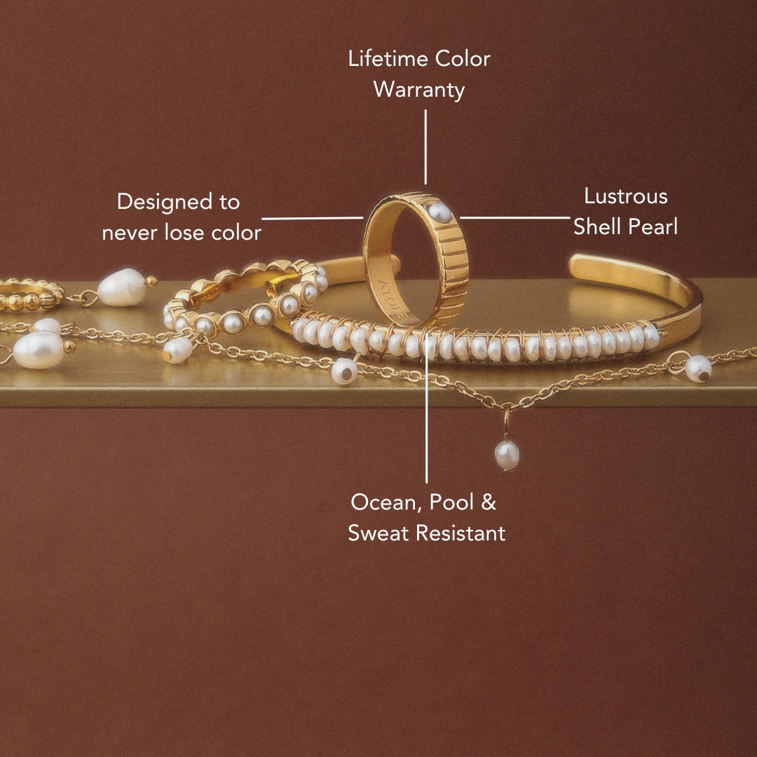 Moana Ring - lustrous shell pearl detail