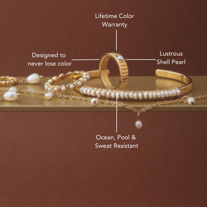 Moana Ring - lustrous shell pearl detail