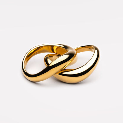 "Double Trouble" Ring Set - gold-stacking-ring