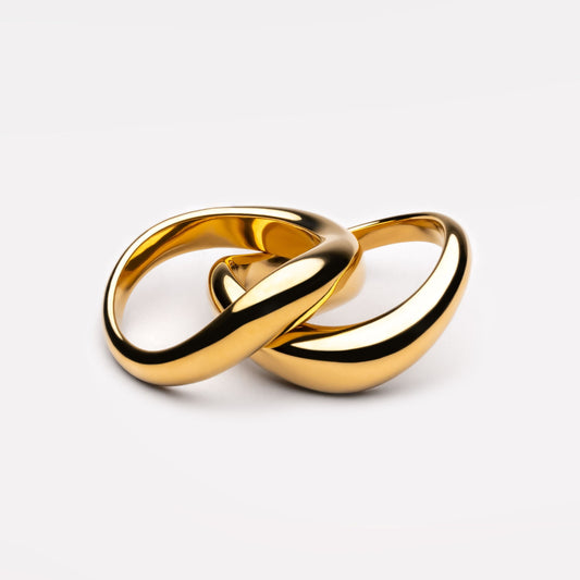 "Double Trouble" Ring Set - gold-stacking-ring