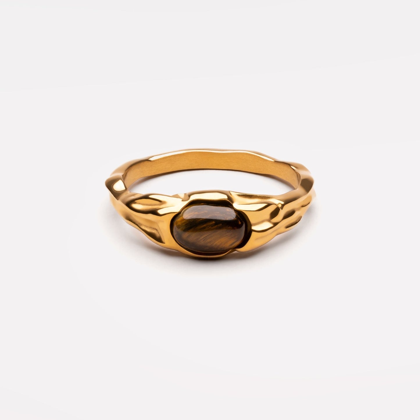 Tiger Eye Ring - gold-tiger-ring