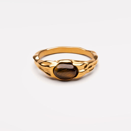 Tiger Eye Ring - gold-tiger-ring