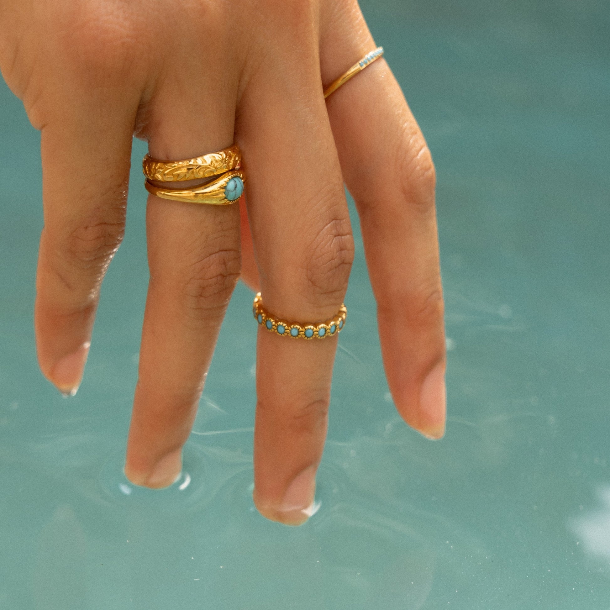 Azure Ring - gold on hand