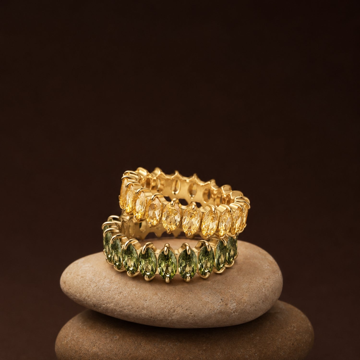 Birthstone Eternity Ring - golden