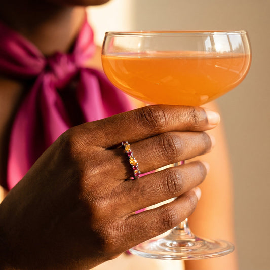 Citrine Pink Topaz Ring Grace - silver model