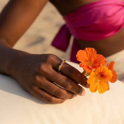 Citrine Pink Topaz Ring Grace - yellow gold model
