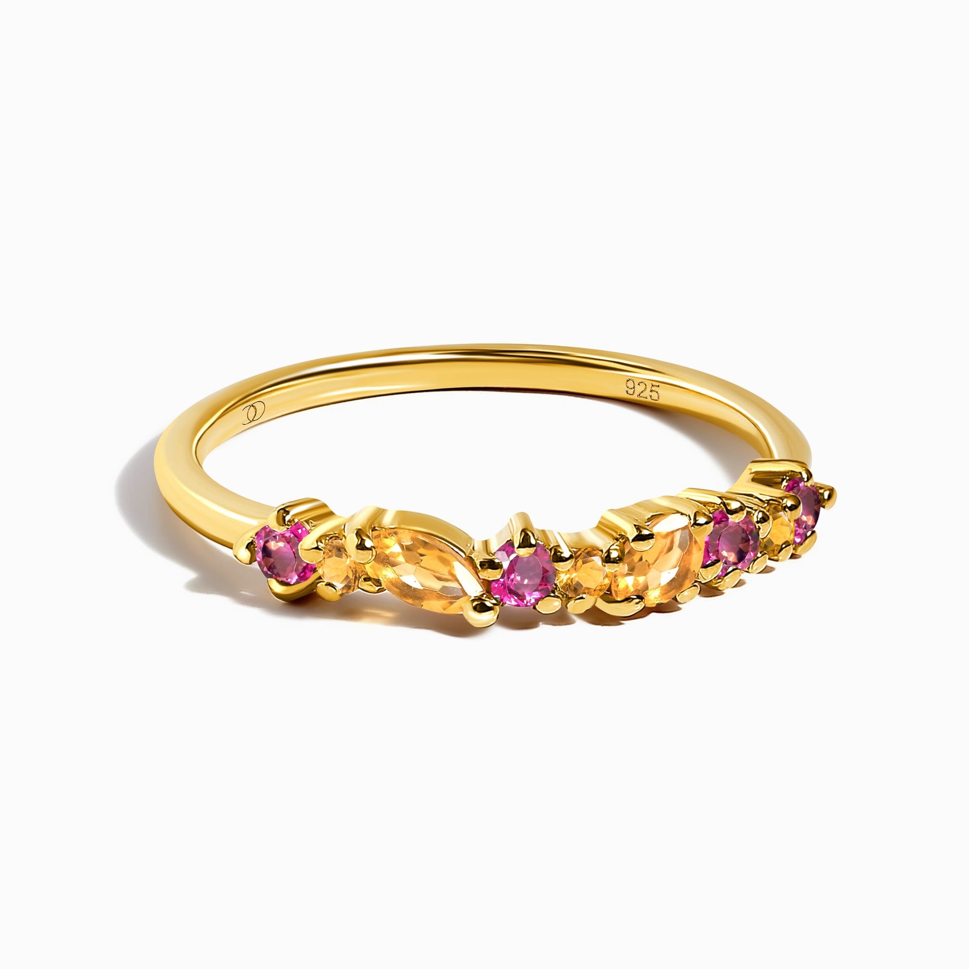 Citrine Pink Topaz Ring Grace - yellow gold