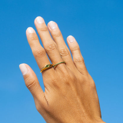 Auroras Ring on hand