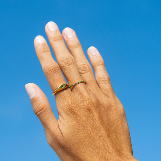 Auroras Ring on hand