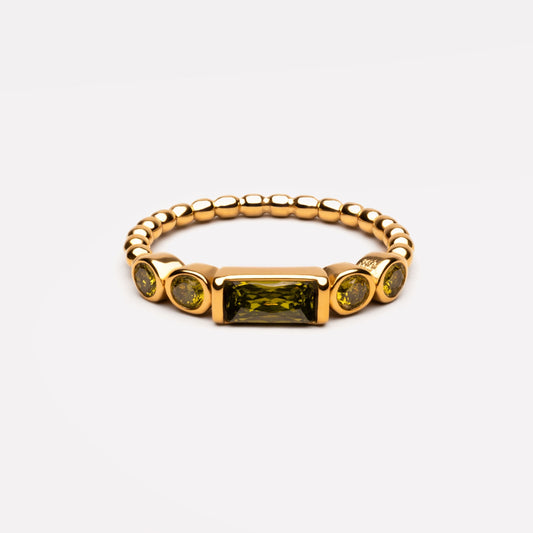Green Muse Ring - green-zircon-band