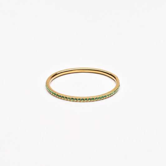 Auroras Ring - green zircon ring