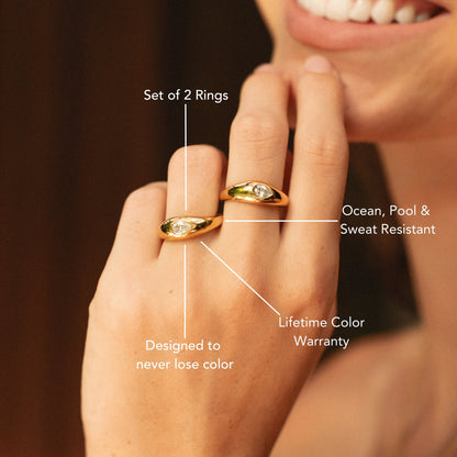 Harmony Rings Set of 2 water and sweat resistant