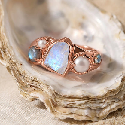 Moonstone Pearl Ring - Heirloom - lifestyle RG