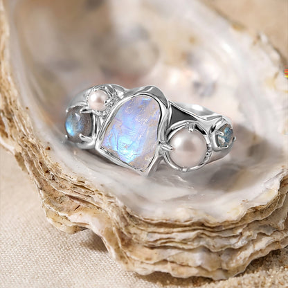 Moonstone Pearl Ring - Heirloom - lifestyle SIL
