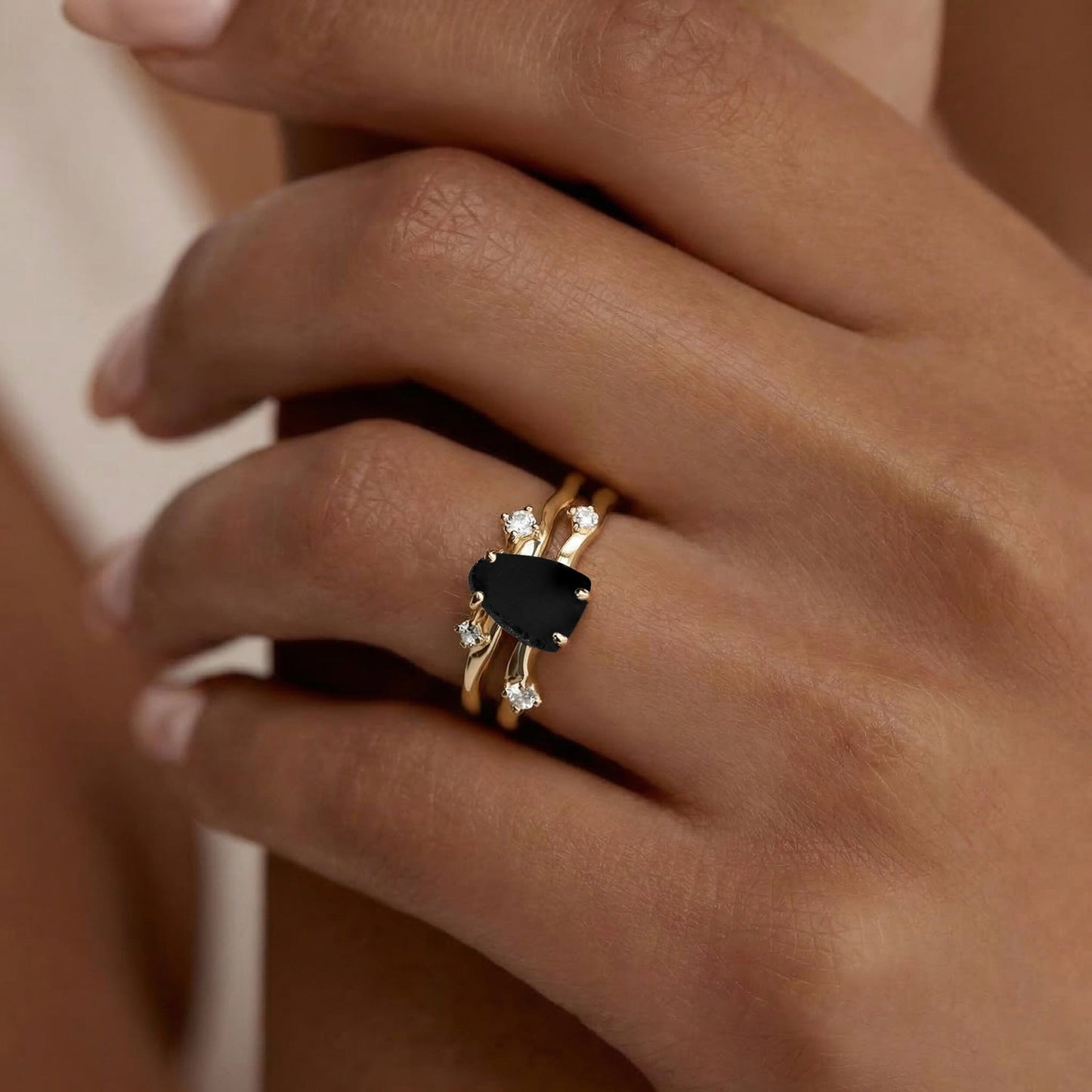 Flow Ring - worn yellow gold