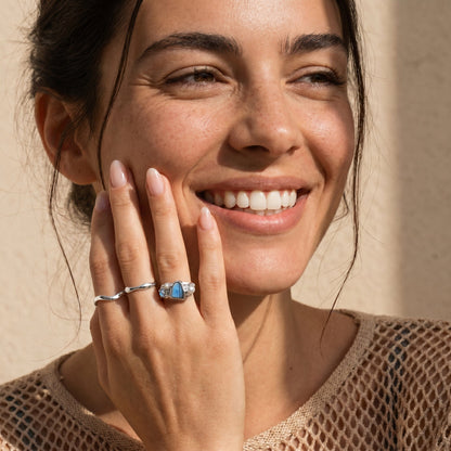 Labradorite Heirloom Ring worn lifestyle