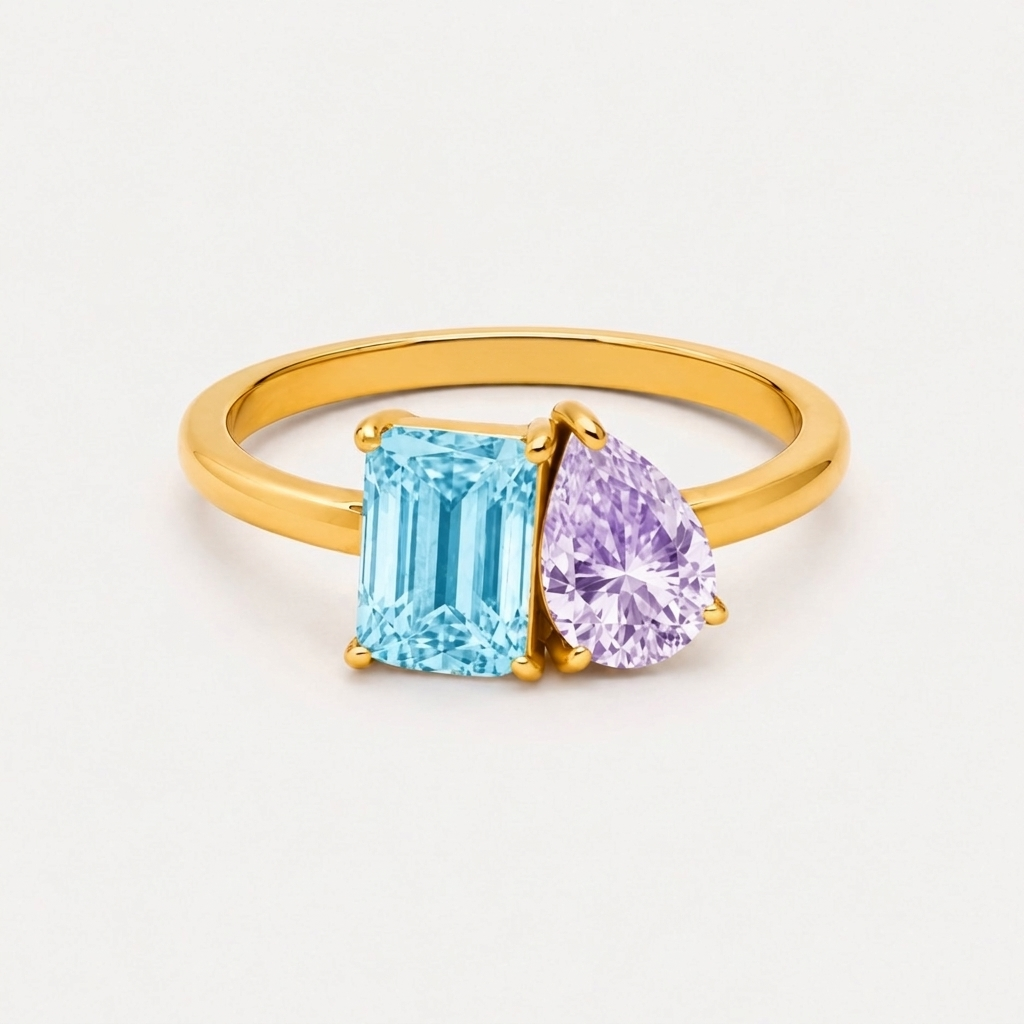 Toi et Moi Birthstone Ring - two-stone