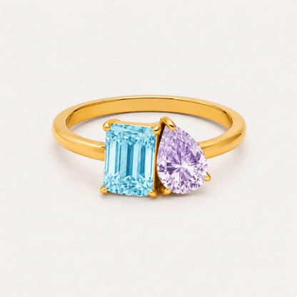Toi et Moi Birthstone Ring - two-stone
