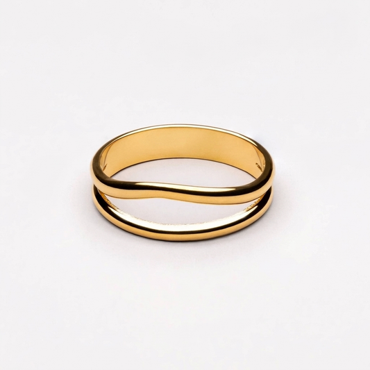 Breeze Double Ring - gold band
