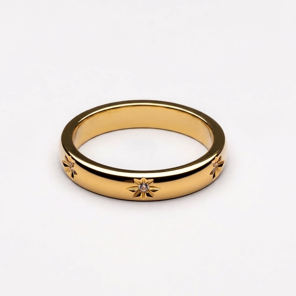 Sparkling Band Ring - stars-band-ring