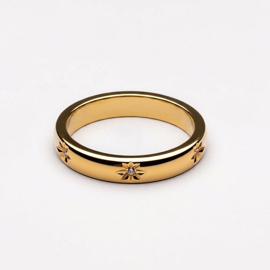 Sparkling Band Ring - stars-band-ring