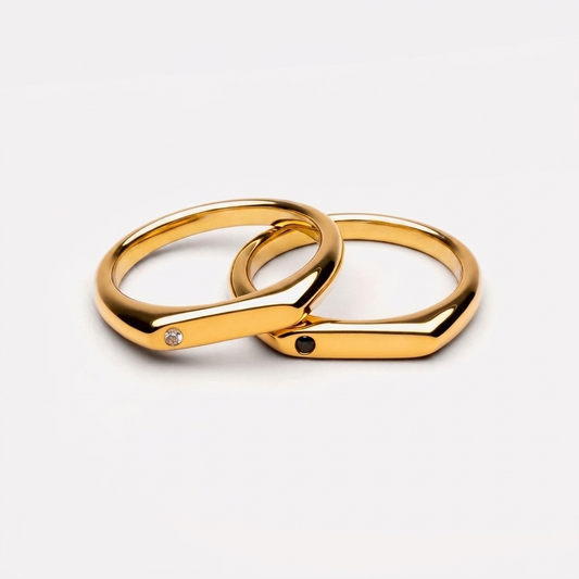 Best Friends Rings Set - gold twin rings