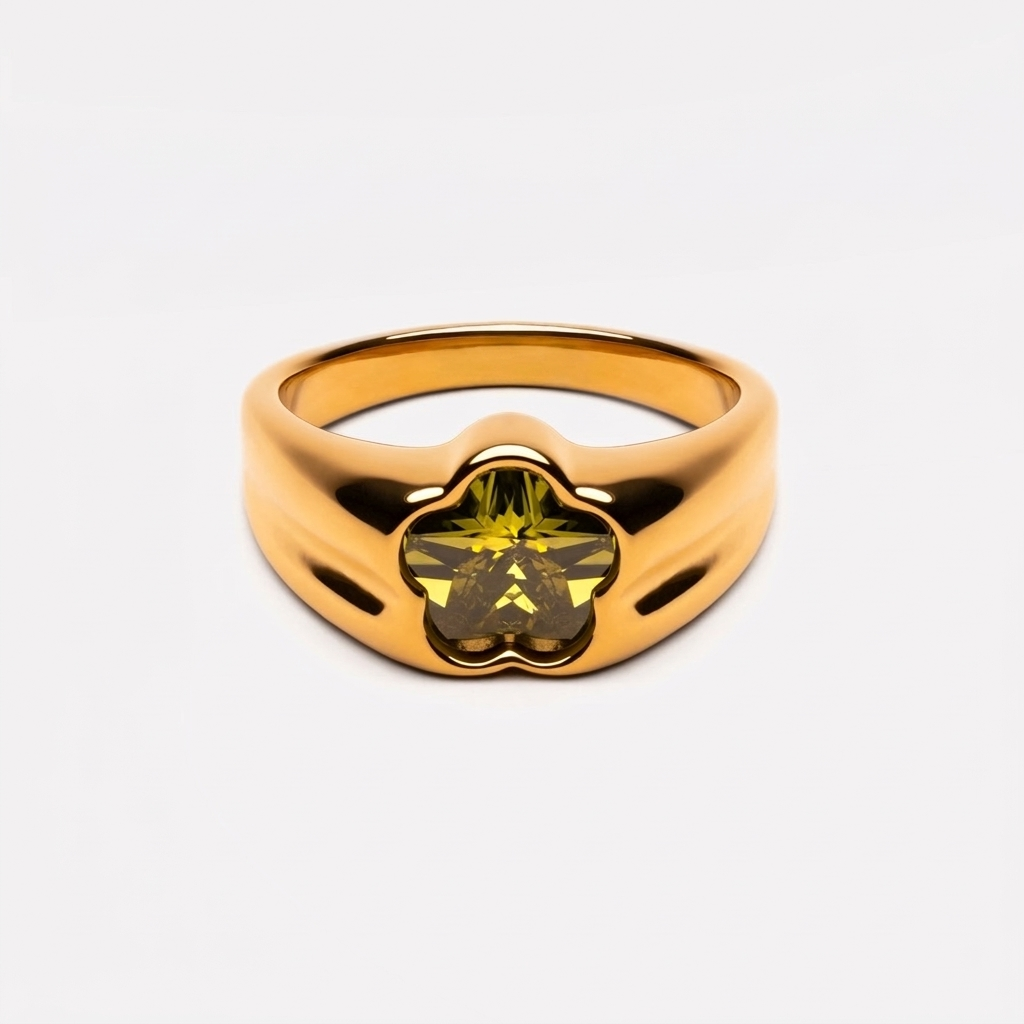 Blossom Ring - gold flower