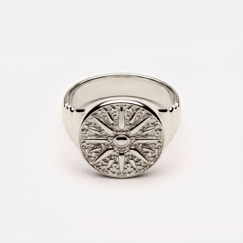 Golden Sun Ring - silver-coin-ring