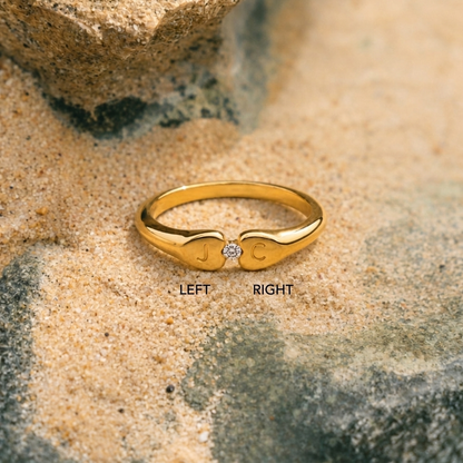 Two-Initial Crystal Ring - crystal-duo-ring