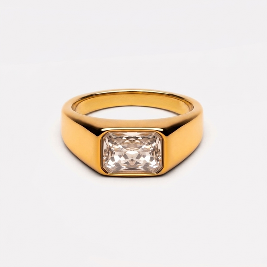 Kaia Ring - oval-cz-band