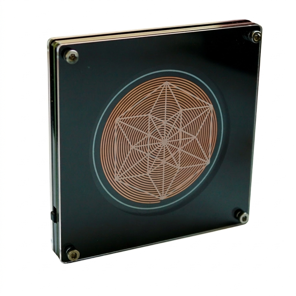 174Hz Frequency Generator, black plate with copper coil