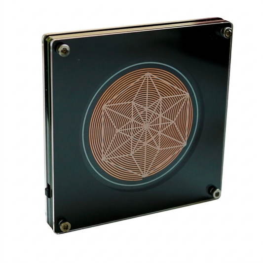 174Hz Frequency Generator, black plate with copper coil