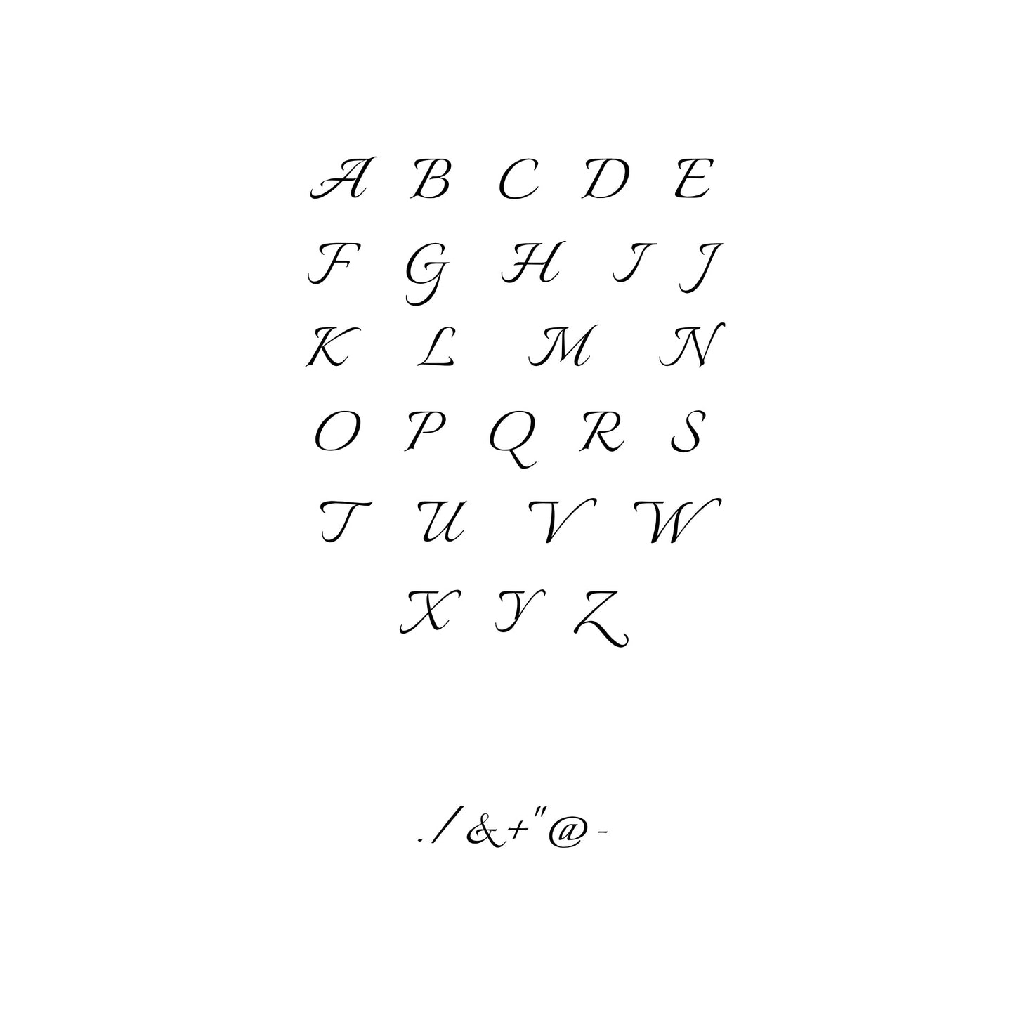 One-Initial Crystal Ring - Italianno initial font chart